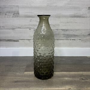 Large Gray Bubble Glass Vase
